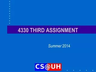 4330 THIRD ASSIGNMENT