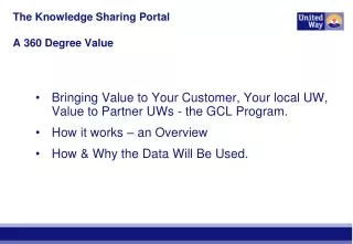 The Knowledge Sharing Portal A 360 Degree Value