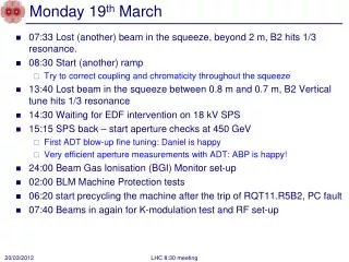 Monday 19 th March