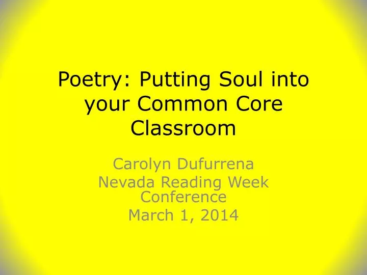 poetry putting soul into your common core classroom