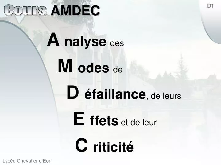 a nalyse des m odes de d faillance de leurs e ffets et de leur c riticit