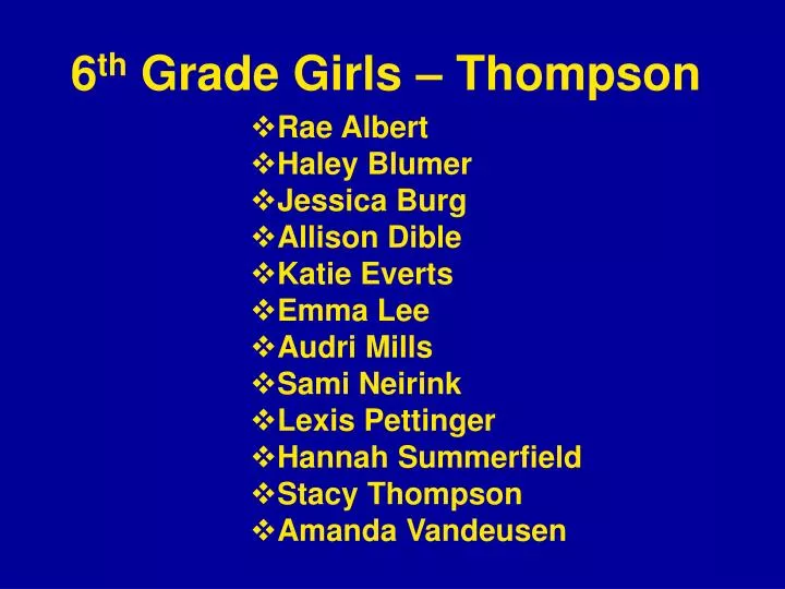 6 th grade girls thompson