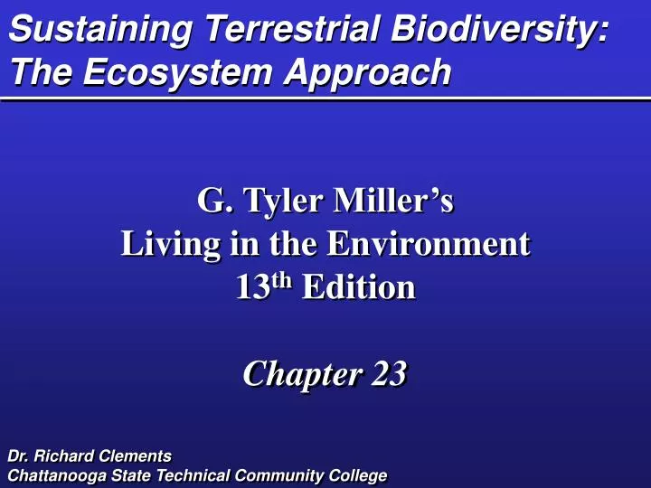 sustaining terrestrial biodiversity the ecosystem approach
