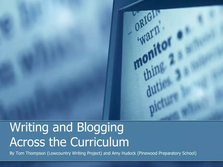 writing and blogging across the curriculum