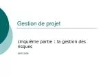 Gestion de projet - slide 1