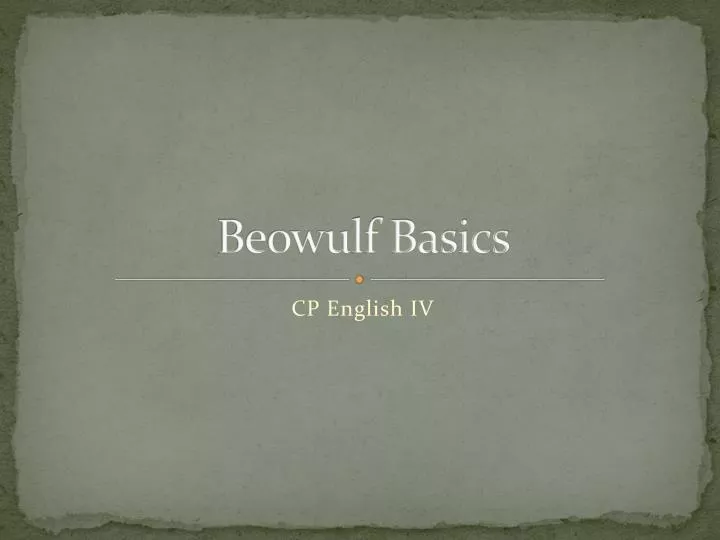 beowulf basics