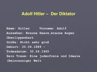 adolf hitler der diktator