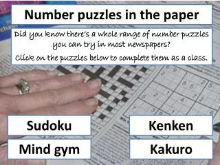 Number puzzles in the paper