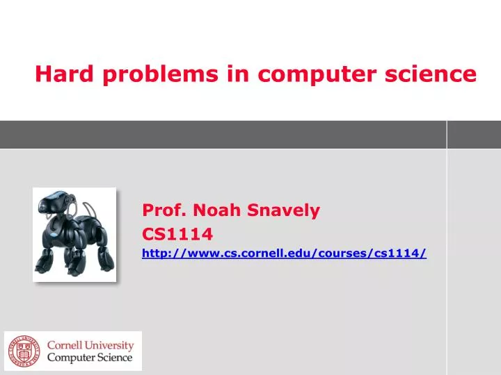 hard problems in computer science