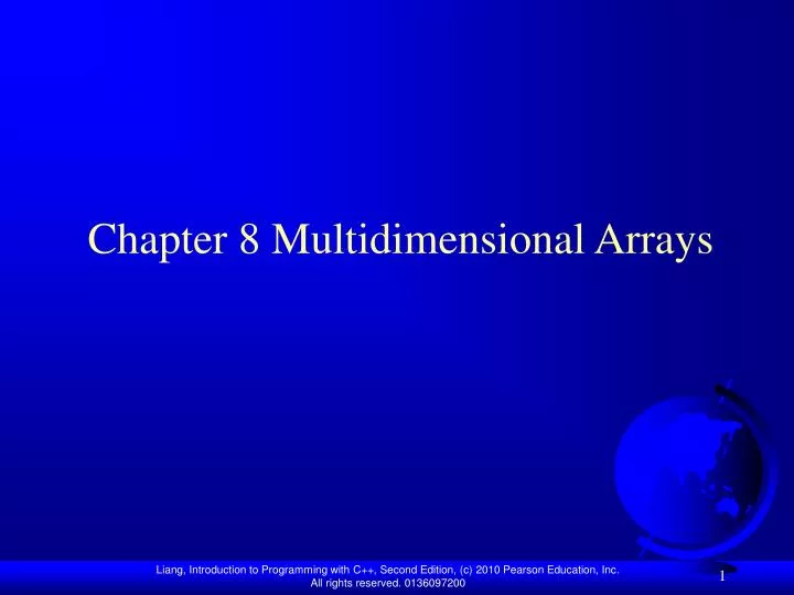 chapter 8 multidimensional arrays