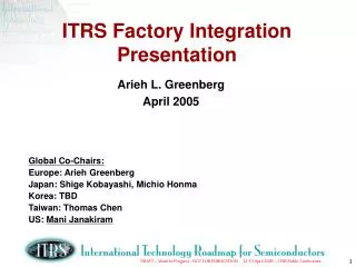 ITRS Factory Integration Presentation