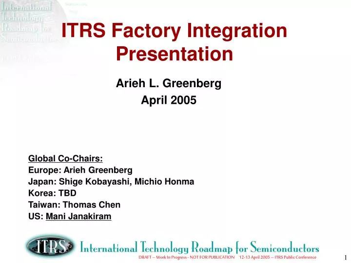 itrs factory integration presentation