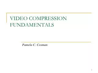 video compression fundamentals