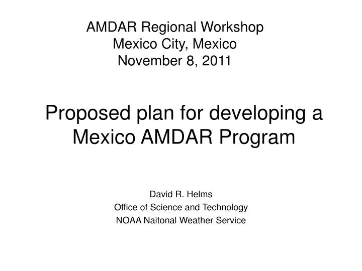 proposed plan for developing a mexico amdar program