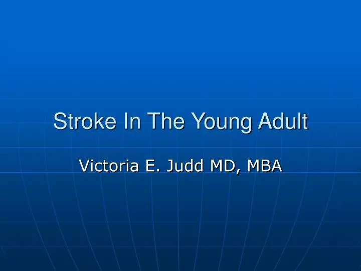 stroke in the young adult