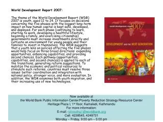 World Development Report 2007:
