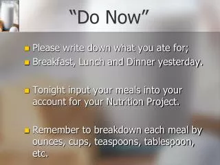 do now