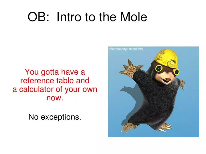 ob intro to the mole