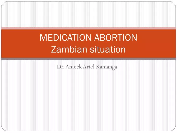 medication abortion zambian situation