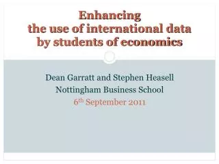 Enhancing the use of international data by students of economics