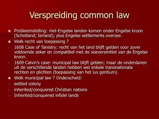 verspreiding common law