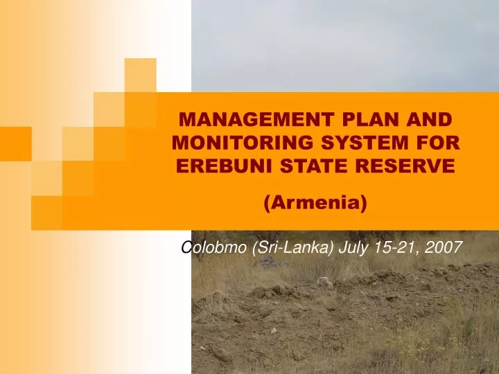management plan and monitoring system for erebuni state reserve armenia