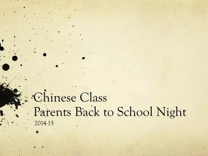 chinese class parents back to school night