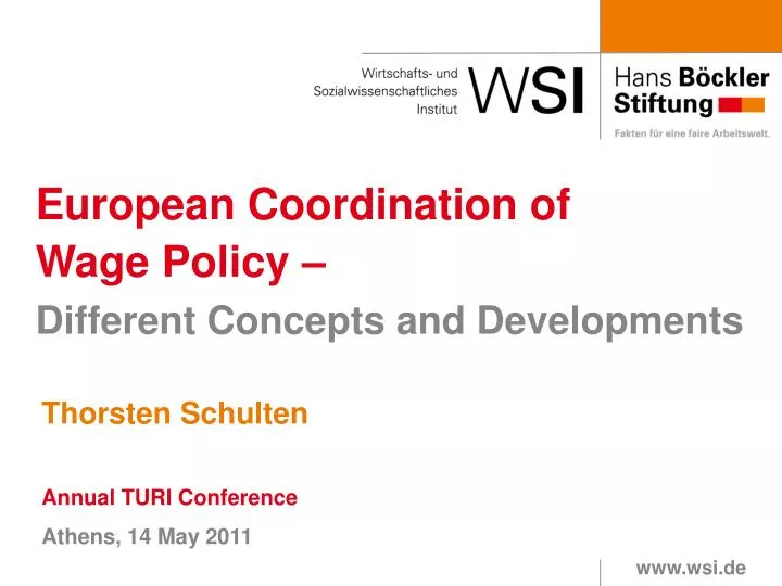 european coordination of wage policy different concepts and developments