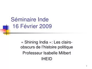 s minaire inde 16 f vrier 2009
