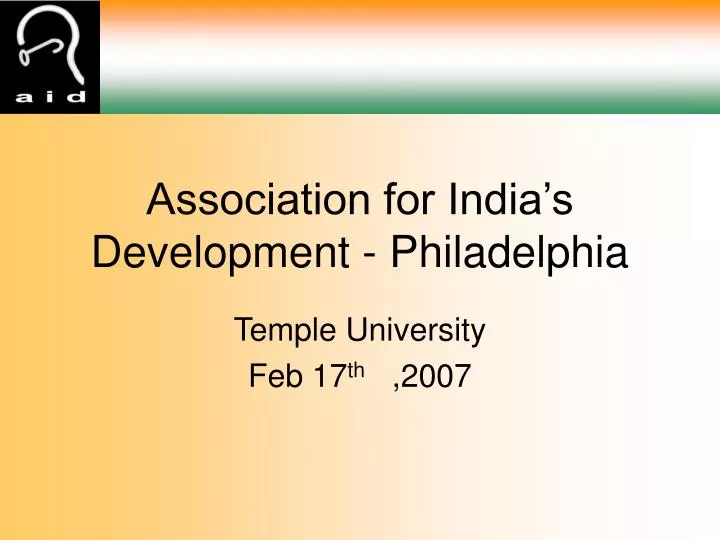 association for india s development philadelphia