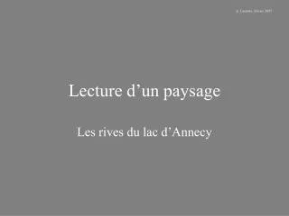 lecture d un paysage