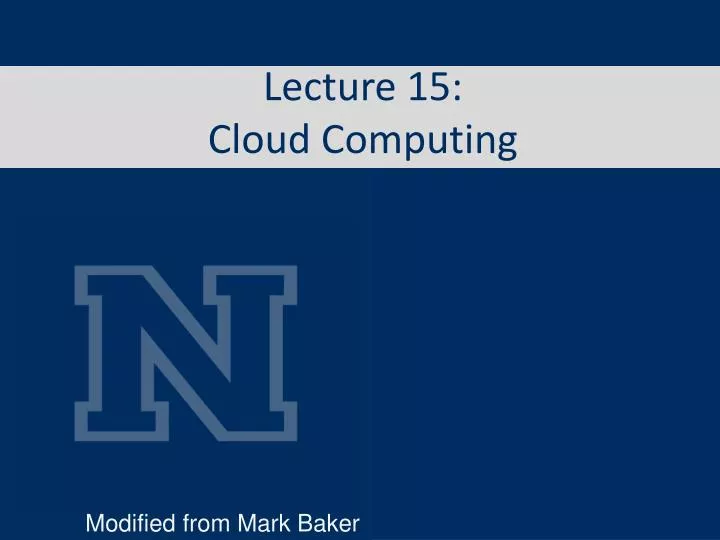 lecture 15 cloud computing