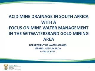 DEPARTMENT OF WATER AFFAIRS MBANGI NEPFUMBADA MARIUS KEET