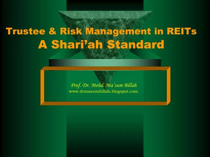 trustee risk management in reits a shari ah standard