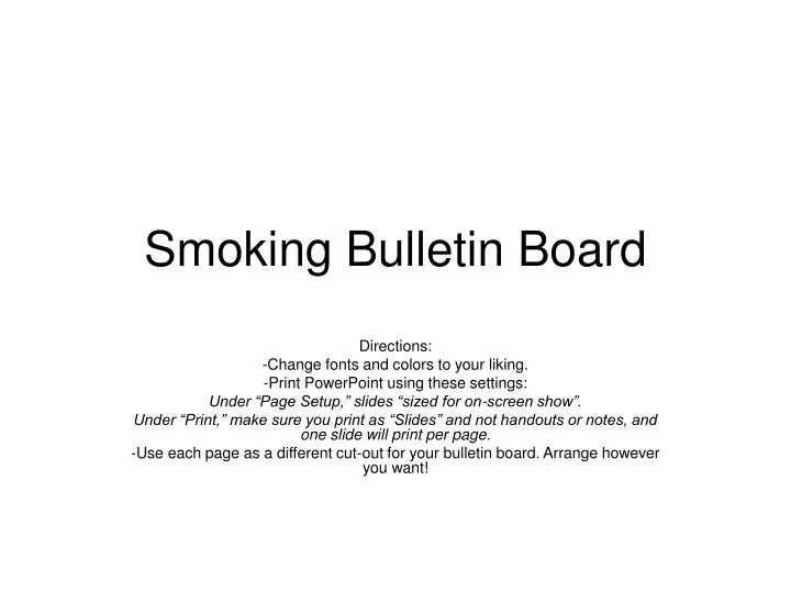 smoking bulletin board