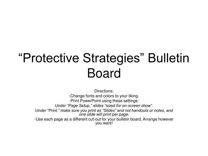 protective strategies bulletin board