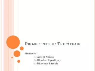 Project title : TripAffair