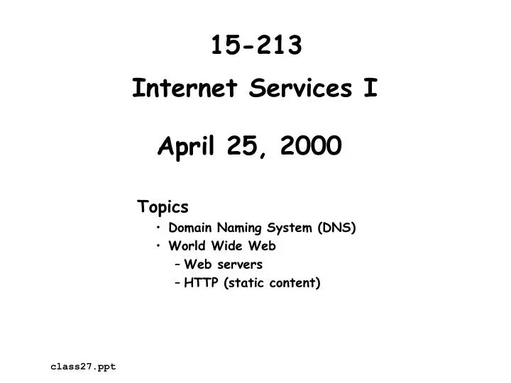 internet services i april 25 2000
