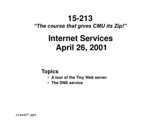 Internet Services April 26, 2001