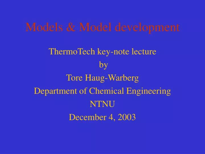 models model development