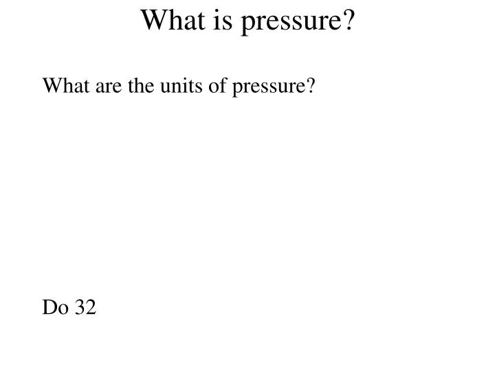 what is pressure