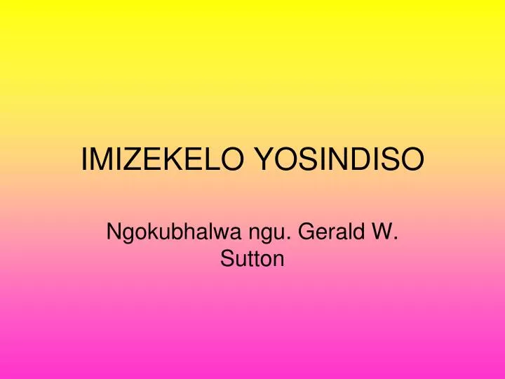 imizekelo yosindiso