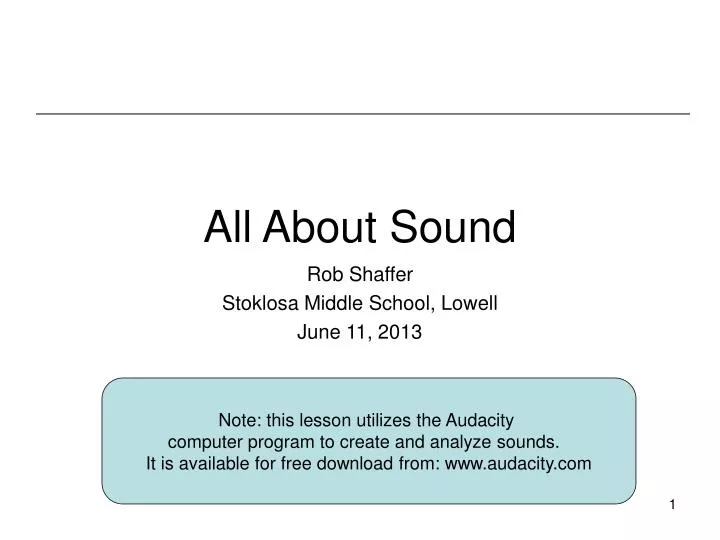 all about sound
