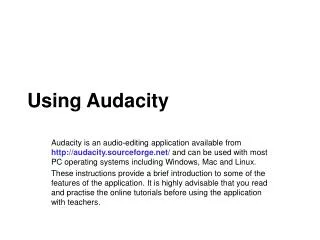 Using Audacity