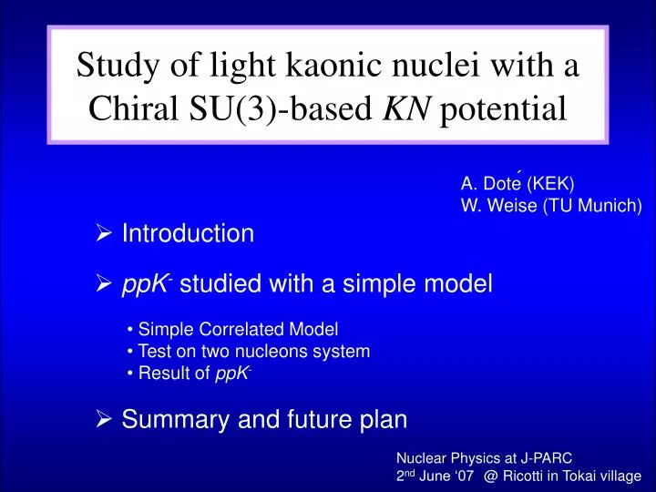 study of light kaonic nuclei with a chiral su 3 based kn potential