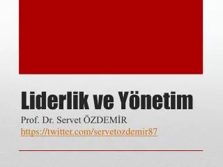 liderlik ve y netim