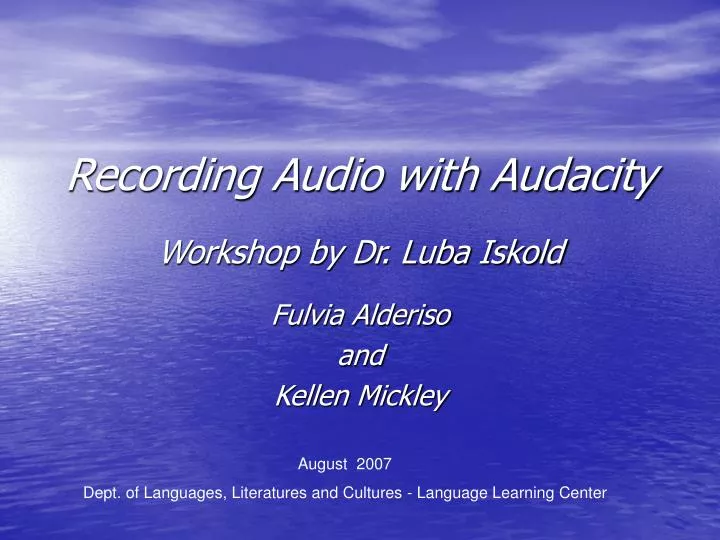 recording audio with audacity