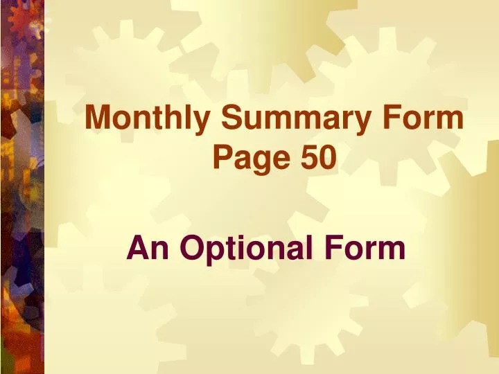 monthly summary form page 50