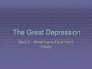 The Great Depression