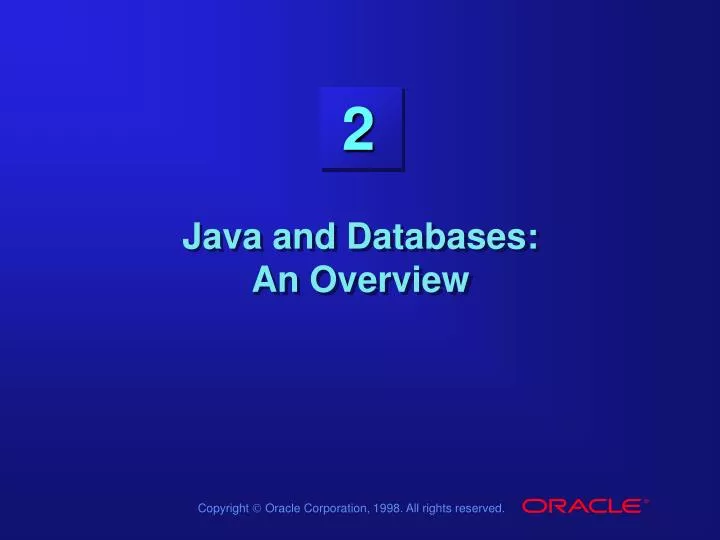 java and databases an overview